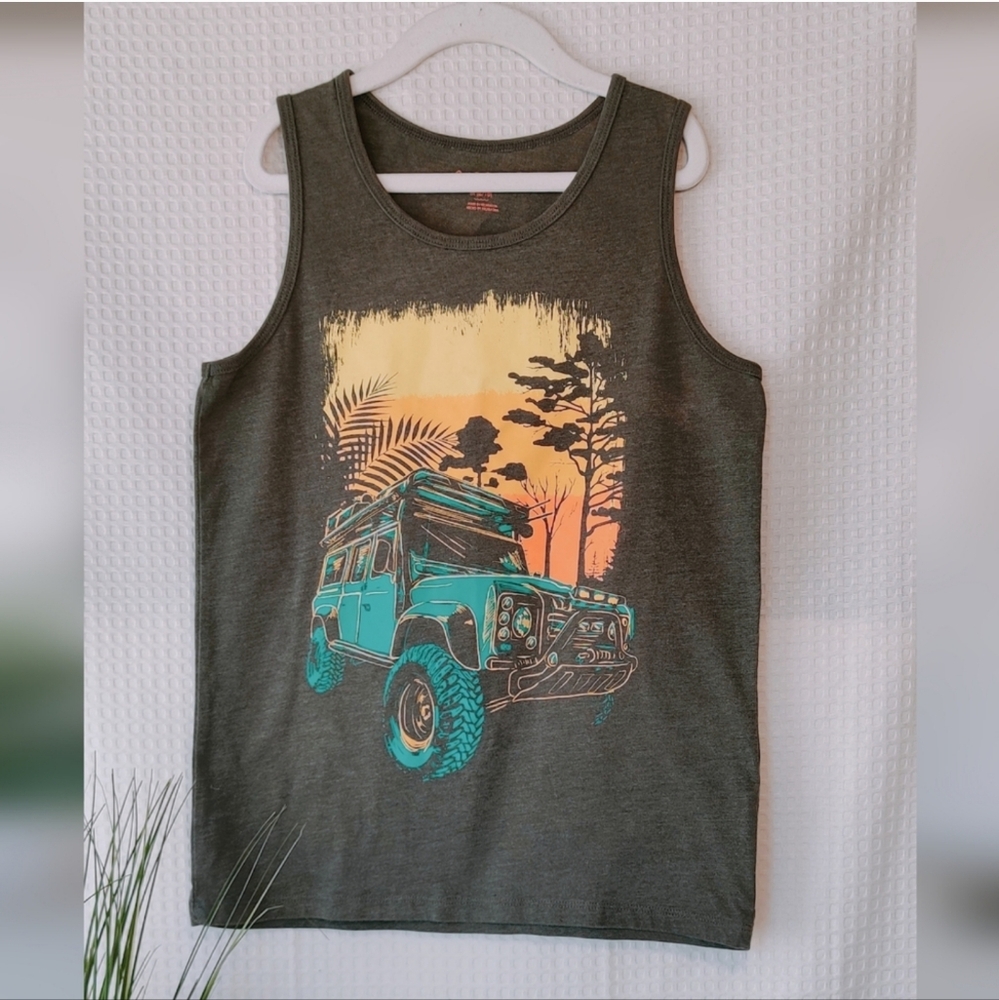 Cat & Jack Boy's Tank Top Size M(8/10) Olive Greenish- Gray💰